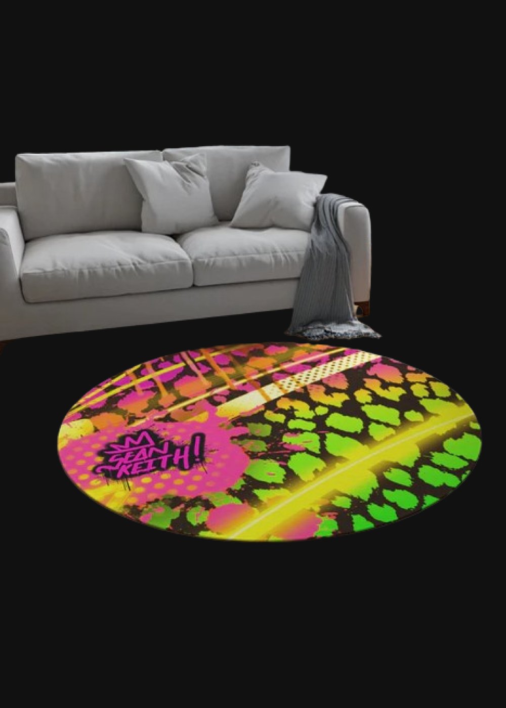 SK Round Pop Art Rug - Sean Keith Art
