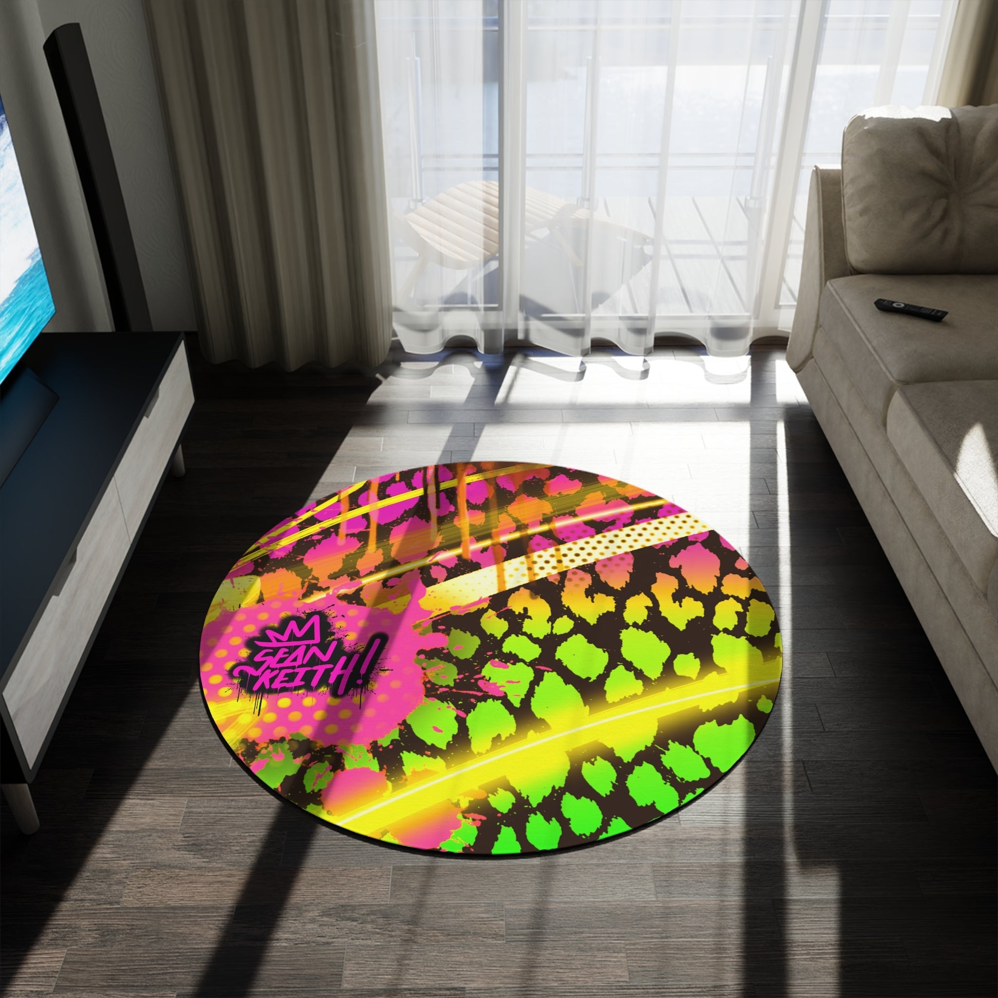 SK Round Pop Art Rug - Sean Keith Art