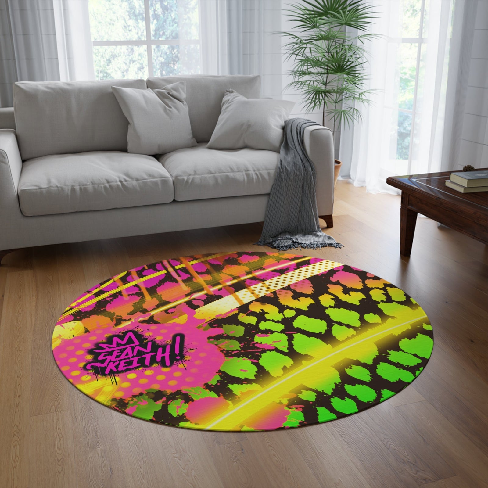 SK Round Pop Art Rug - Sean Keith Art