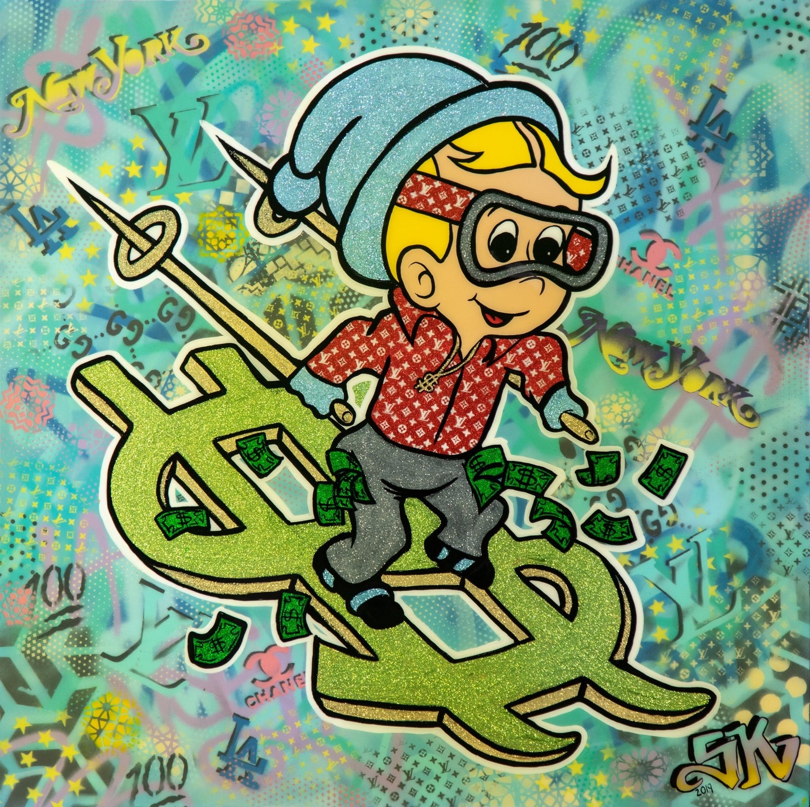 Skiing to the Bank - Sean Keith Art