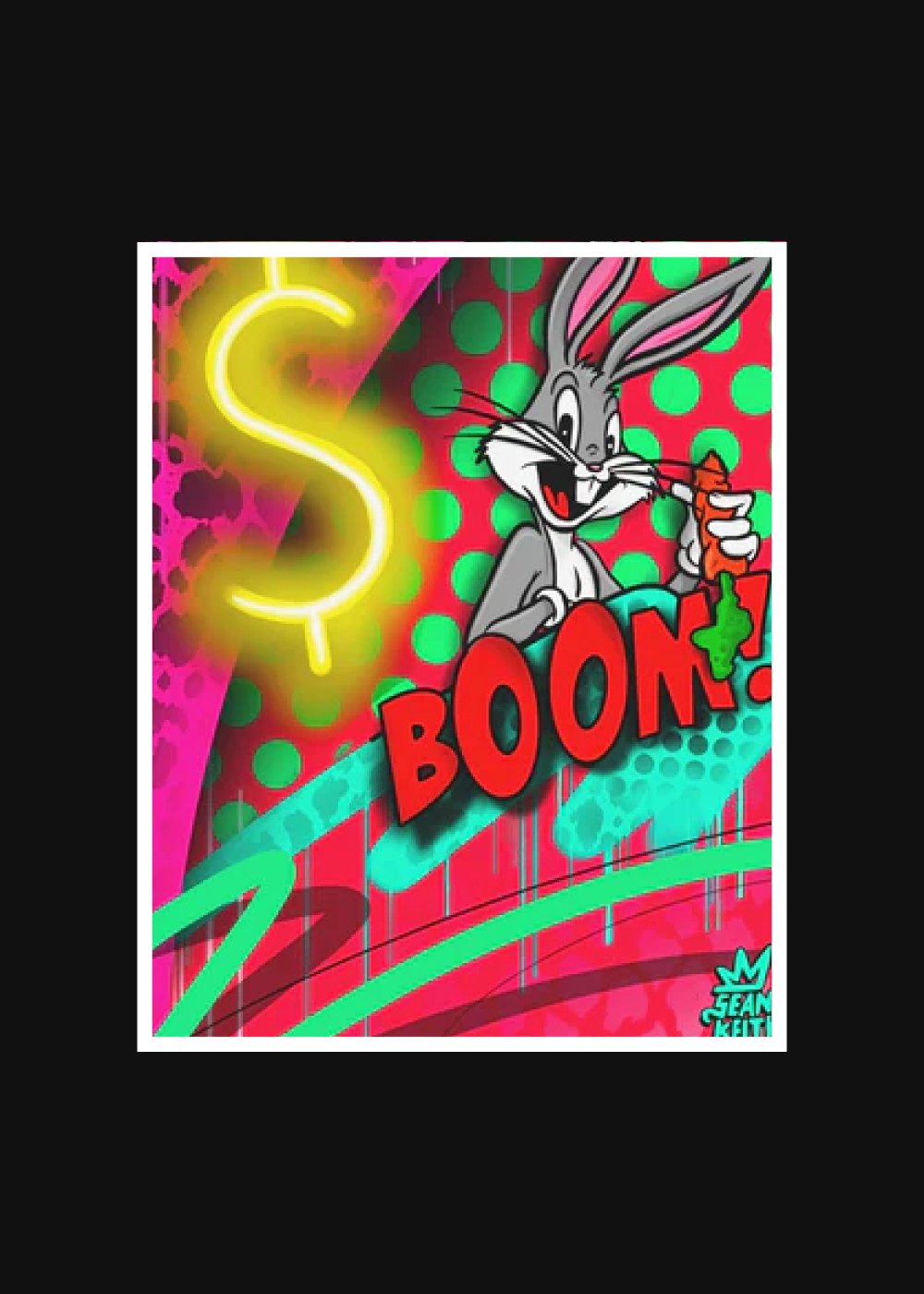 Boom Bunny Premium Framed Vertical Poster - Sean Keith Art
