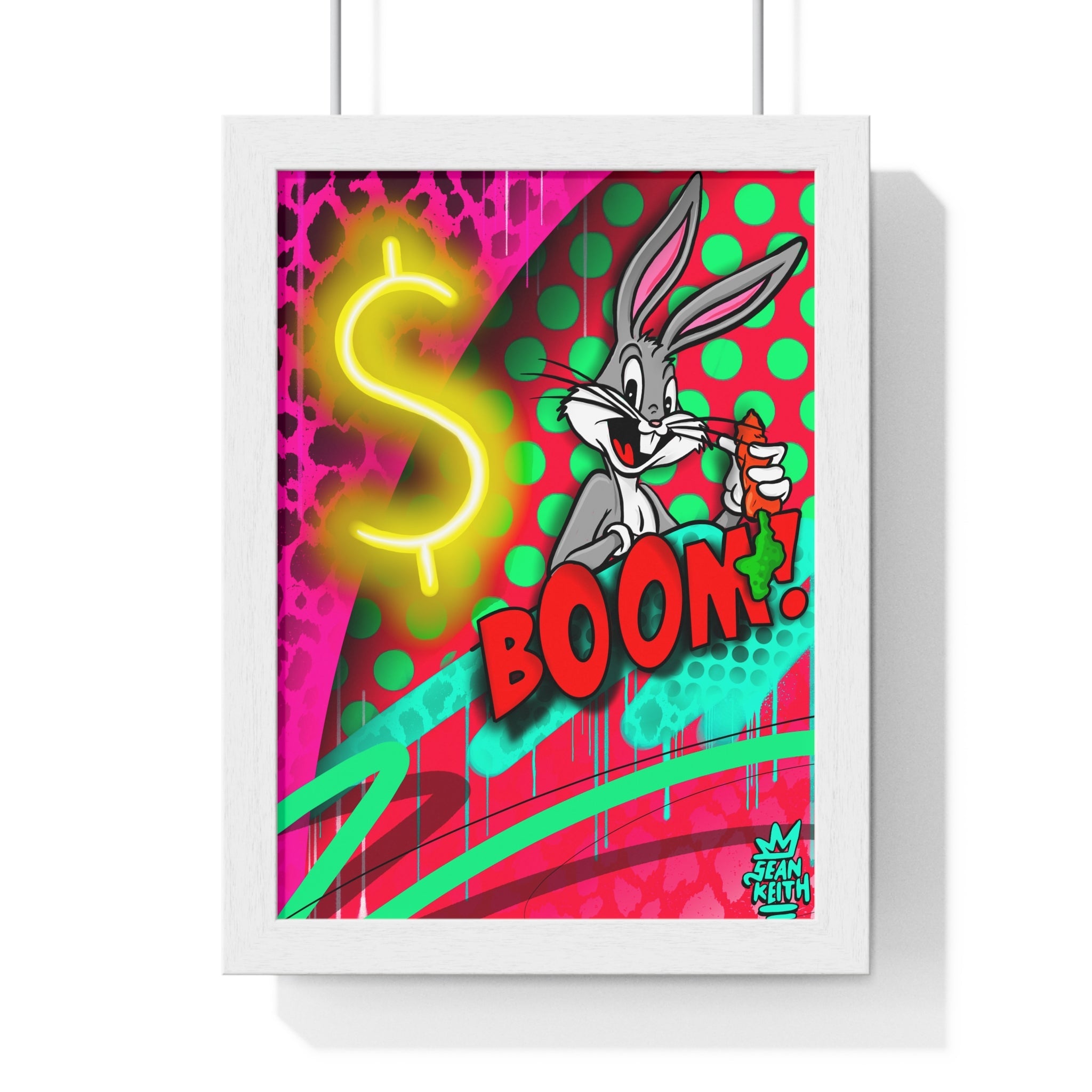 Boom Bunny Premium Framed Vertical Poster - Sean Keith Art